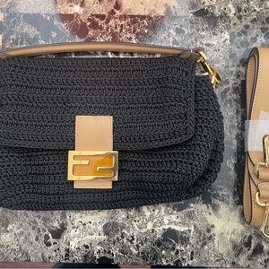 Black Crochet Shoulder Bag